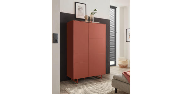HIGHBOARD Schwarz, Rotbraun  95/134/38 cm  - Rotbraun/Schwarz, MODERN, Holzwerkstoff/Metall (95/134/38cm) - Carryhome