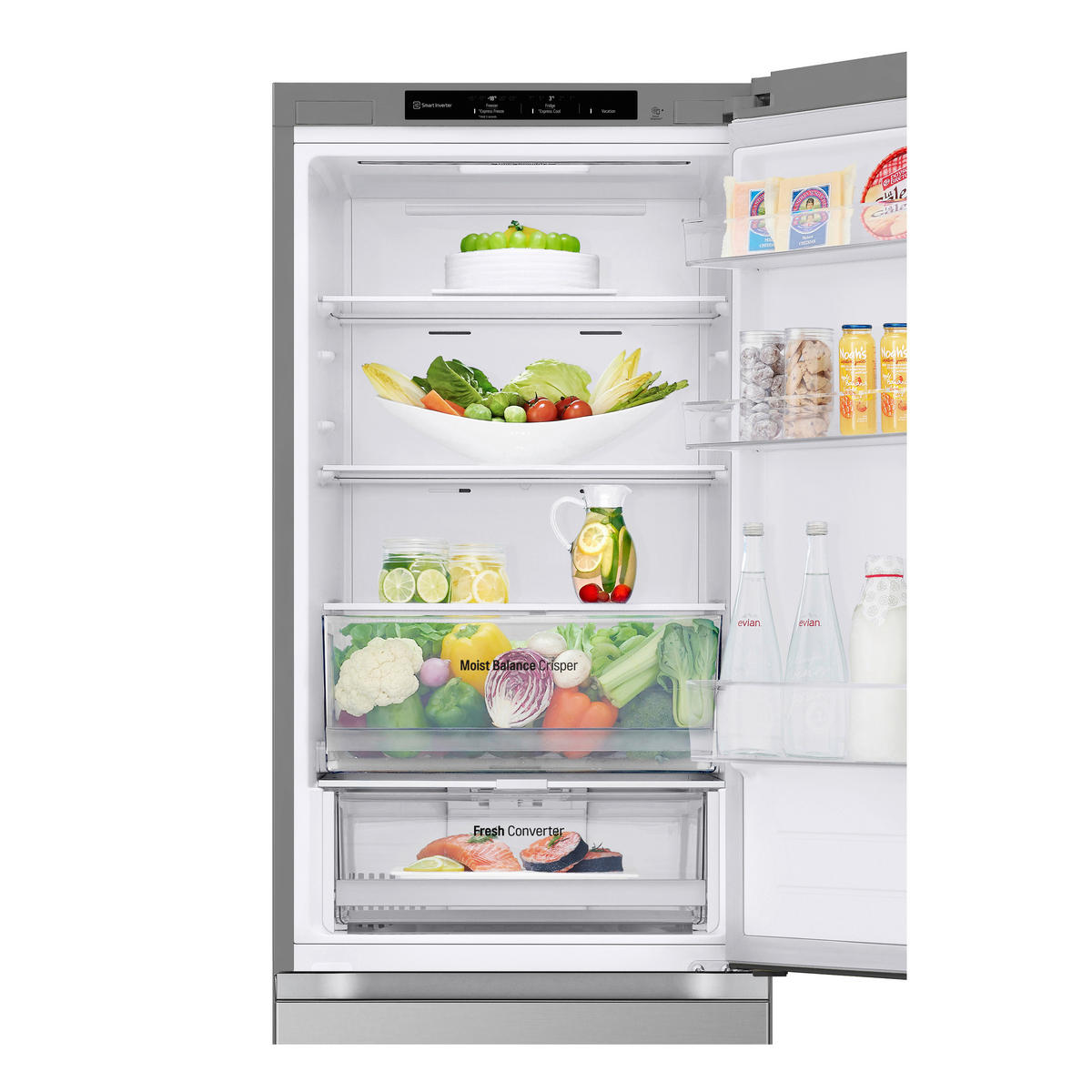 KÜHL-GEFRIER-KOMBINATION 59.5/186/67.5 cm GBV3100CPY  - Silberfarben, Trend, Glas/Kunststoff (59.5/186/67.5cm) - LG