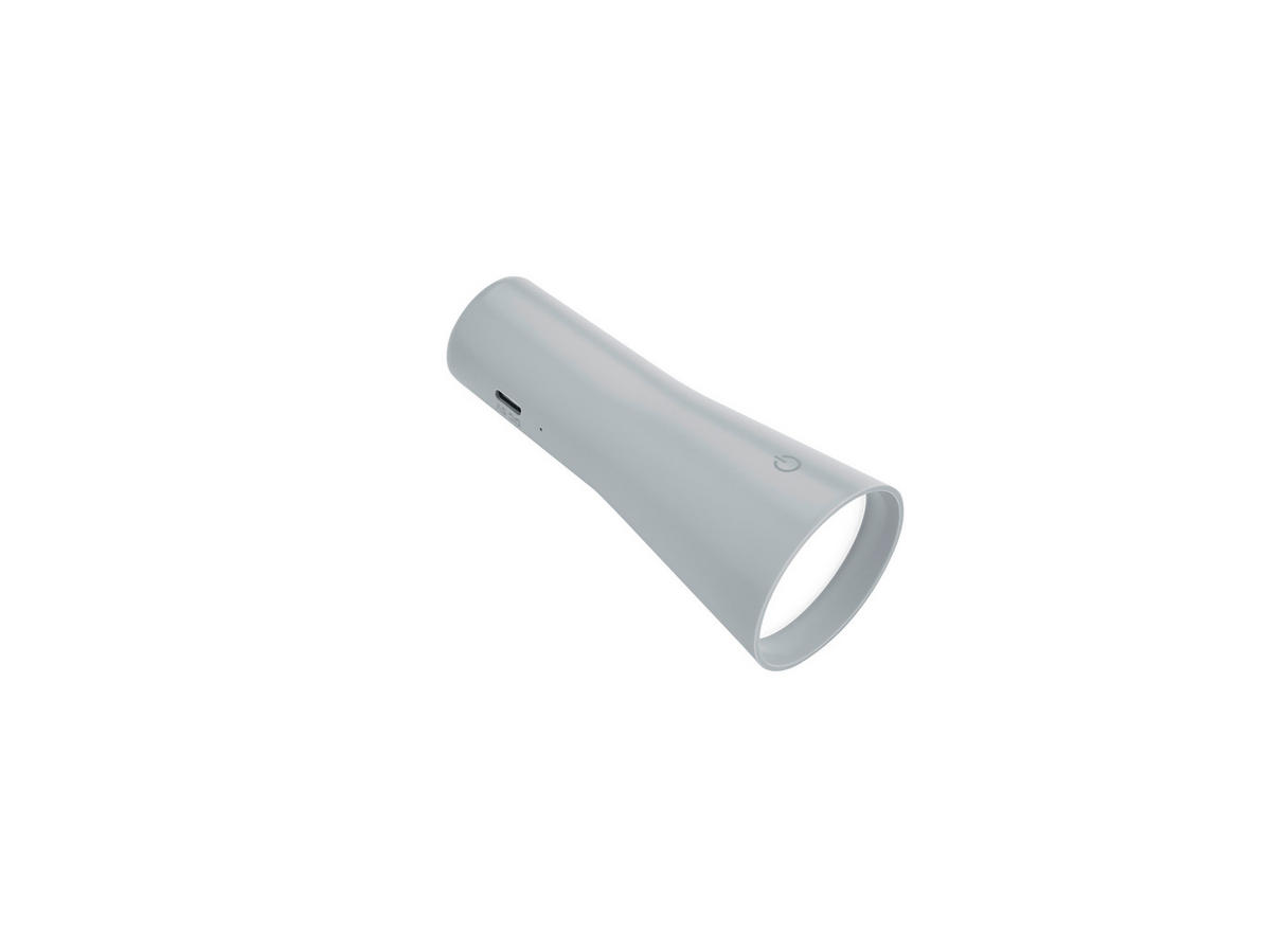 AKKU-TISCHLEUCHTE - Grau, Basics, Metall (20/12/36cm)
