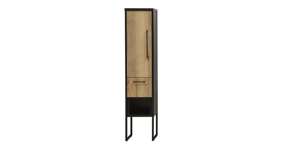 SEITENSCHRANK 30/128/30 cm - Eichefarben/Anthrazit, Design, Holzwerkstoff/Metall (30/128/30cm) - Dieter Knoll