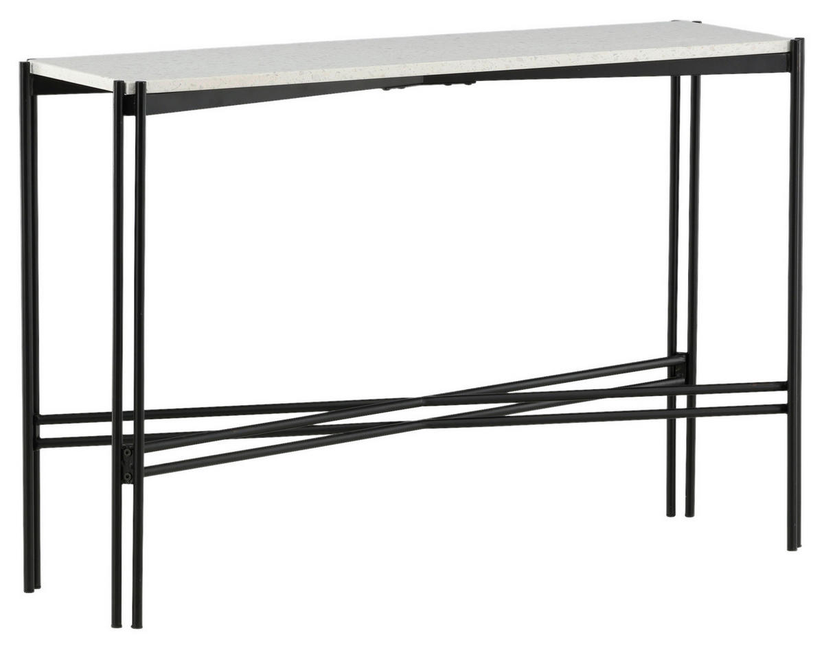 BEISTELLTISCH 110/30/75 cm Schwarz, Weiß rechteckig  - Schwarz/Weiß, Design, Stein/Metall (110/30/75cm) - Livetastic