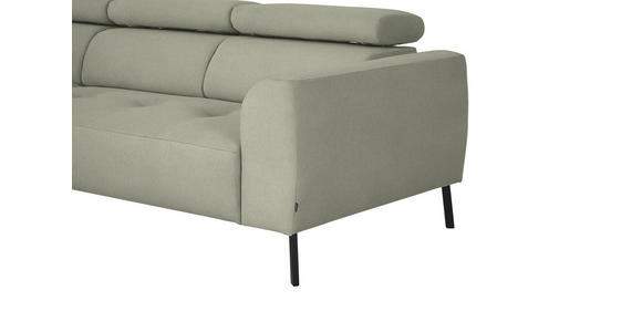 ECKSOFA in Chenille Creme  205/280 cm  - Creme/Schwarz, Design, Textil/Metall (205/280cm) - Xora