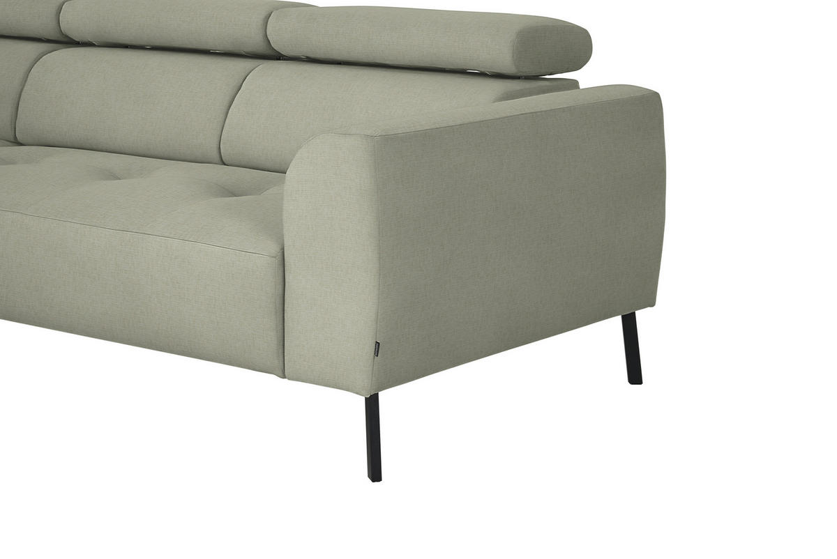 ECKSOFA in Chenille Creme  205/280 cm  - Creme/Schwarz, Design, Textil/Metall (205/280cm) - Xora