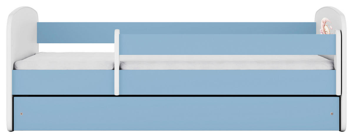 KINDER-/JUNIORBETT 80/160 cm  in Blau, Weiß  - Blau/Birkefarben, MODERN, Holz/Holzwerkstoff (80/160cm) - MID.YOU