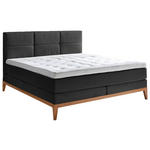 BOXSPRINGBETT 180/200 cm  in Anthrazit  - Eichefarben/Anthrazit, KONVENTIONELL, Holz/Textil (180/200cm) - Carryhome