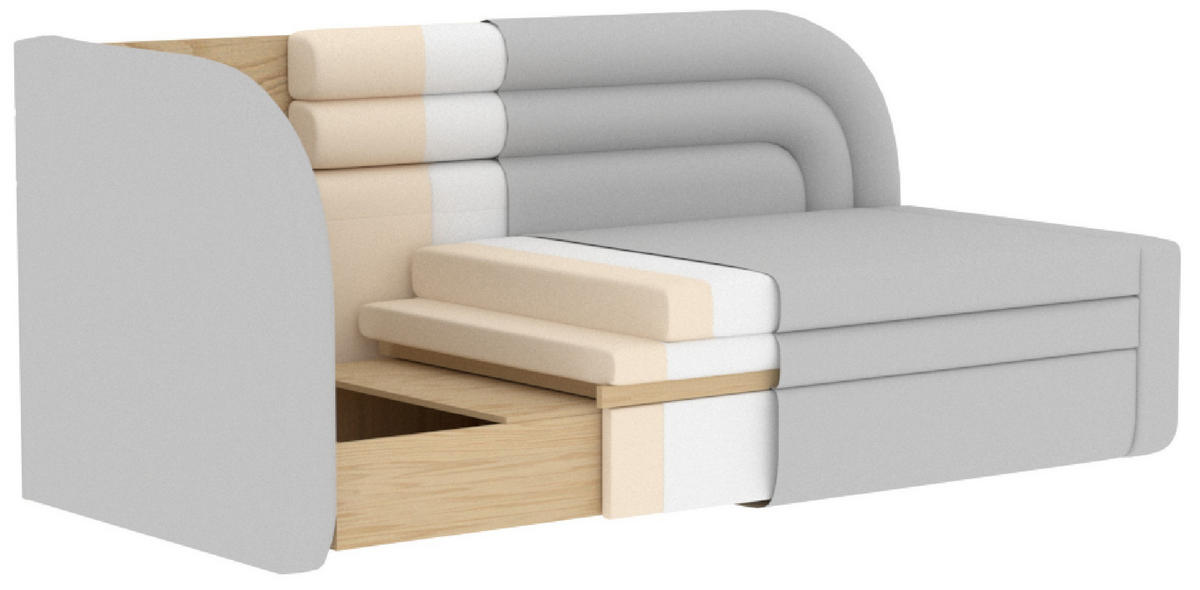 RÉCAMIERE  in Samt Weiß  - Schwarz/Weiß, Design, Kunststoff/Textil (86/80/223cm) - MID.YOU