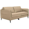 3-SITZER-SOFA in Leder Beige  - Beige/Schwarz, Design, Leder/Metall (190/84/99cm) - Dieter Knoll