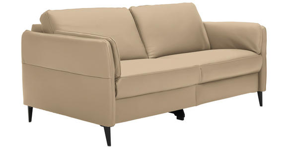 3-SITZER-SOFA in Leder Beige - Beige/Schwarz, Design, Leder/Metall (190/84/99cm) - Dieter Knoll