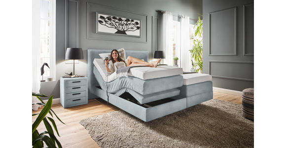 BOXSPRINGBETT 160/200 cm  in Hellgrau  - Hellgrau, KONVENTIONELL, Holz/Textil (160/200cm) - Dieter Knoll