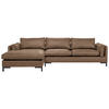 ECKSOFA in Lederlook Braun  - Schwarz/Braun, Design, Textil/Metall (160/295cm) - Livetastic