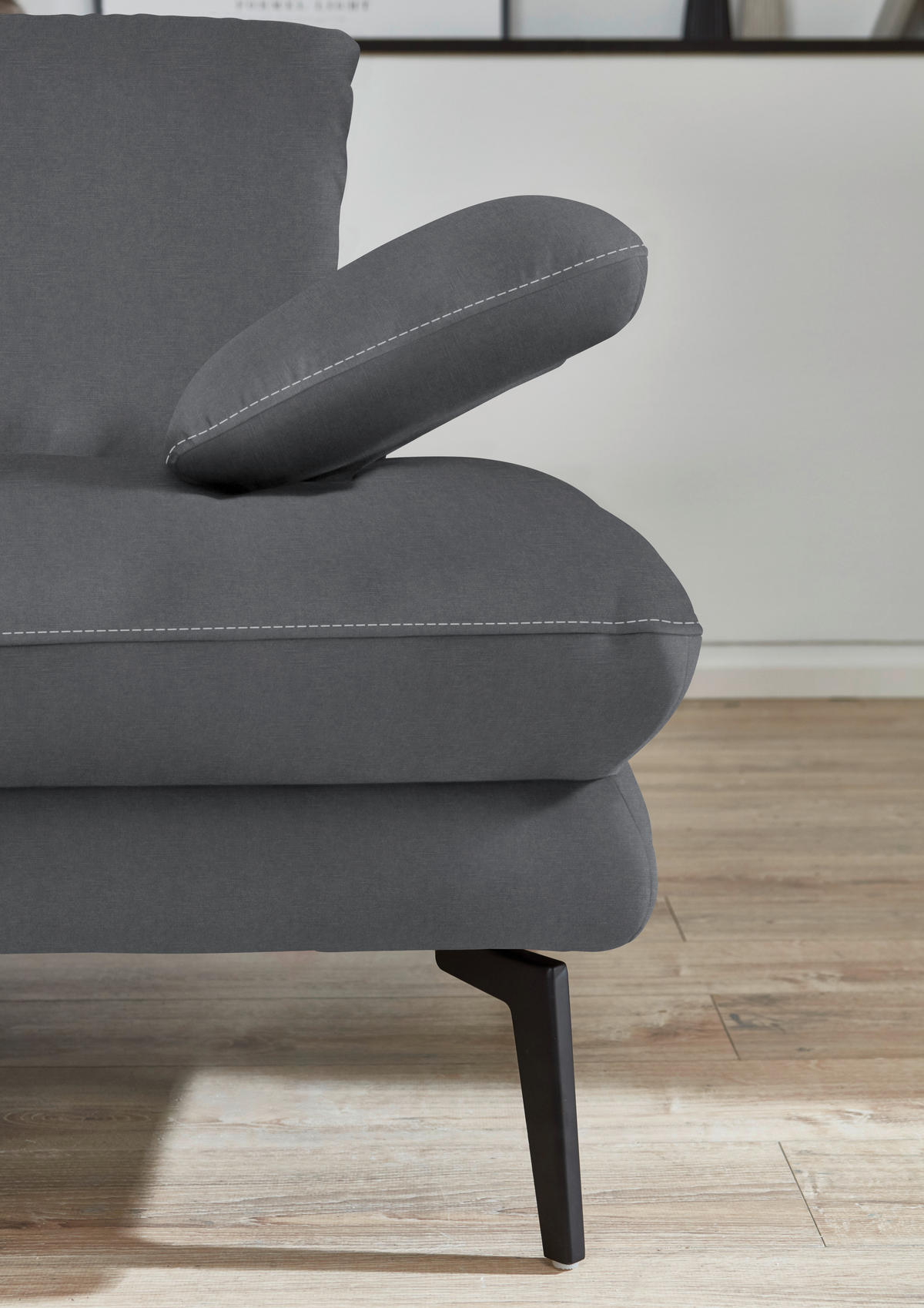3-SITZER-SOFA in Velours Silberfarben  - Beige/Silberfarben, Design, Textil/Metall (222/89/104cm) - Dieter Knoll