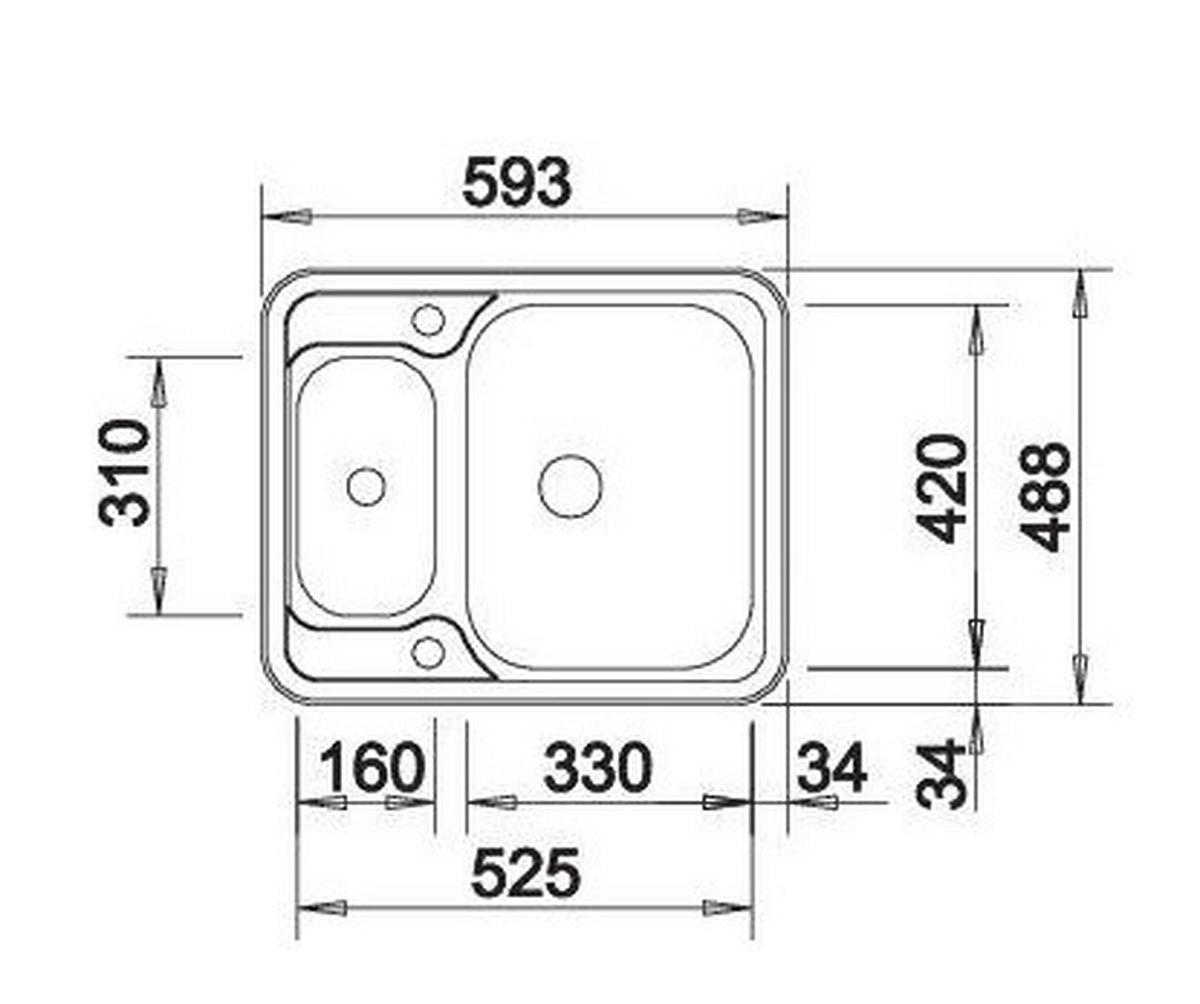 SPÜLE 516676  - Edelstahlfarben, Basics, Metall (59,3/17,5/48,5cm) - Blanco