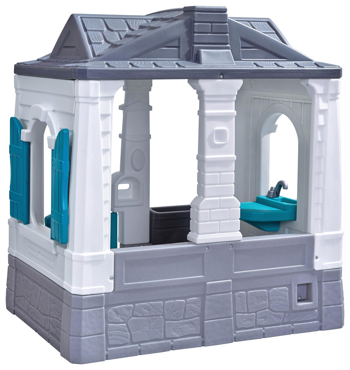 SPIELHAUS 135,3/126/85,7 cm  - Blau/Weiß, KONVENTIONELL, Kunststoff (135,3/126/85,7cm) - Ambia Garden