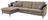 ECKSOFA Hellgrau Lederlook (vegan)  - Hellgrau/Nickelfarben, MODERN, Textil/Metall (179/263cm) - Livetastic