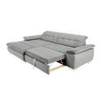 ECKSOFA in Mikrofaser Hellgrau  - Chromfarben/Hellgrau, Design, Textil/Metall (180/265cm) - Carryhome