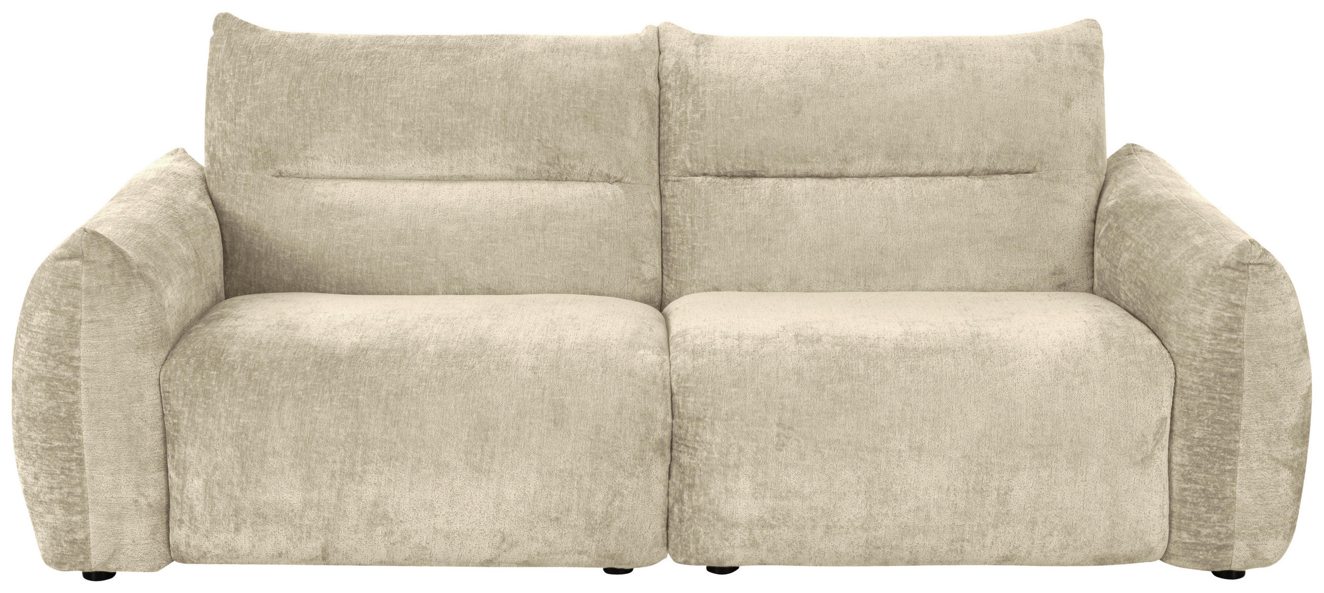 2-SITZER-SOFA Chenille Creme  - Creme/Schwarz, MODERN, Kunststoff/Textil (216/89/92cm) - MID.YOU