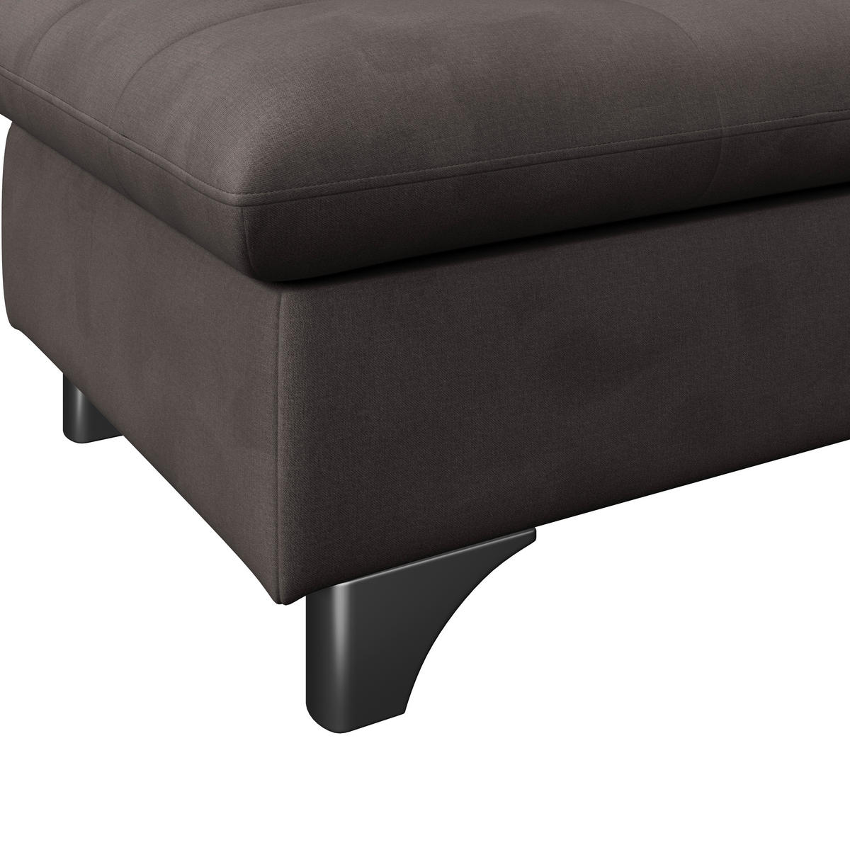 HOCKER Chenille Graubraun  - Chromfarben/Graubraun, KONVENTIONELL, Textil/Metall (108/46/108cm) - Livetastic