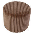 HOCKER in Holz, Textil Hellbraun  - Hellbraun, Design, Holz/Textil (49,5/41/49.5cm) - Xora