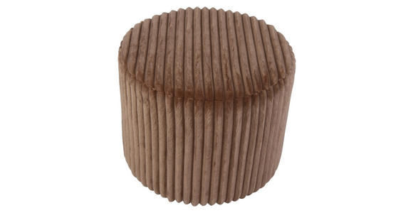 HOCKER in Holz, Textil Hellbraun - Hellbraun, Design, Holz/Textil (49,5/41/49.5cm) - Xora
