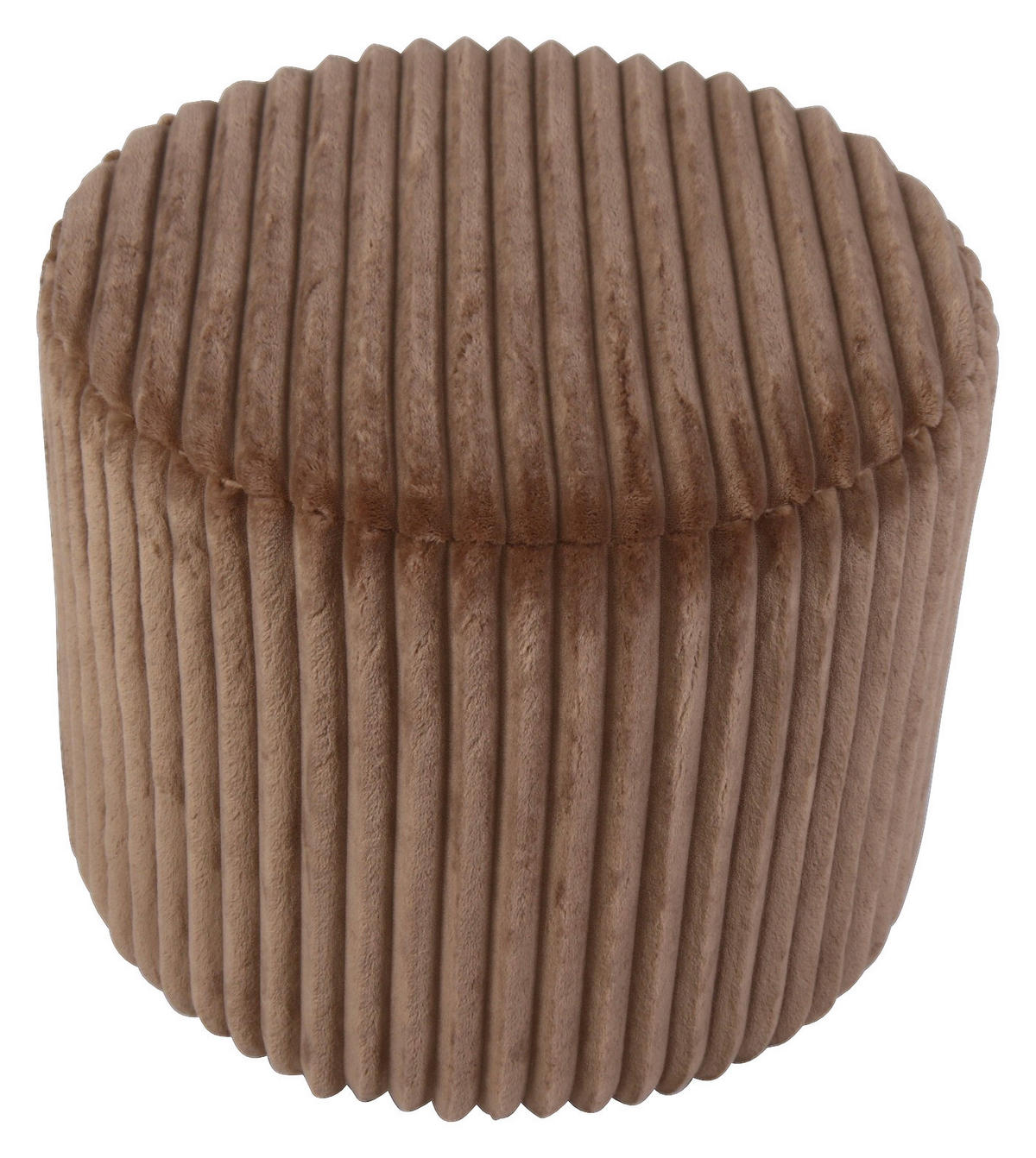 HOCKER in Holz, Textil Hellbraun  - Hellbraun, Design, Holz/Textil (49,5/41/49.5cm) - Xora