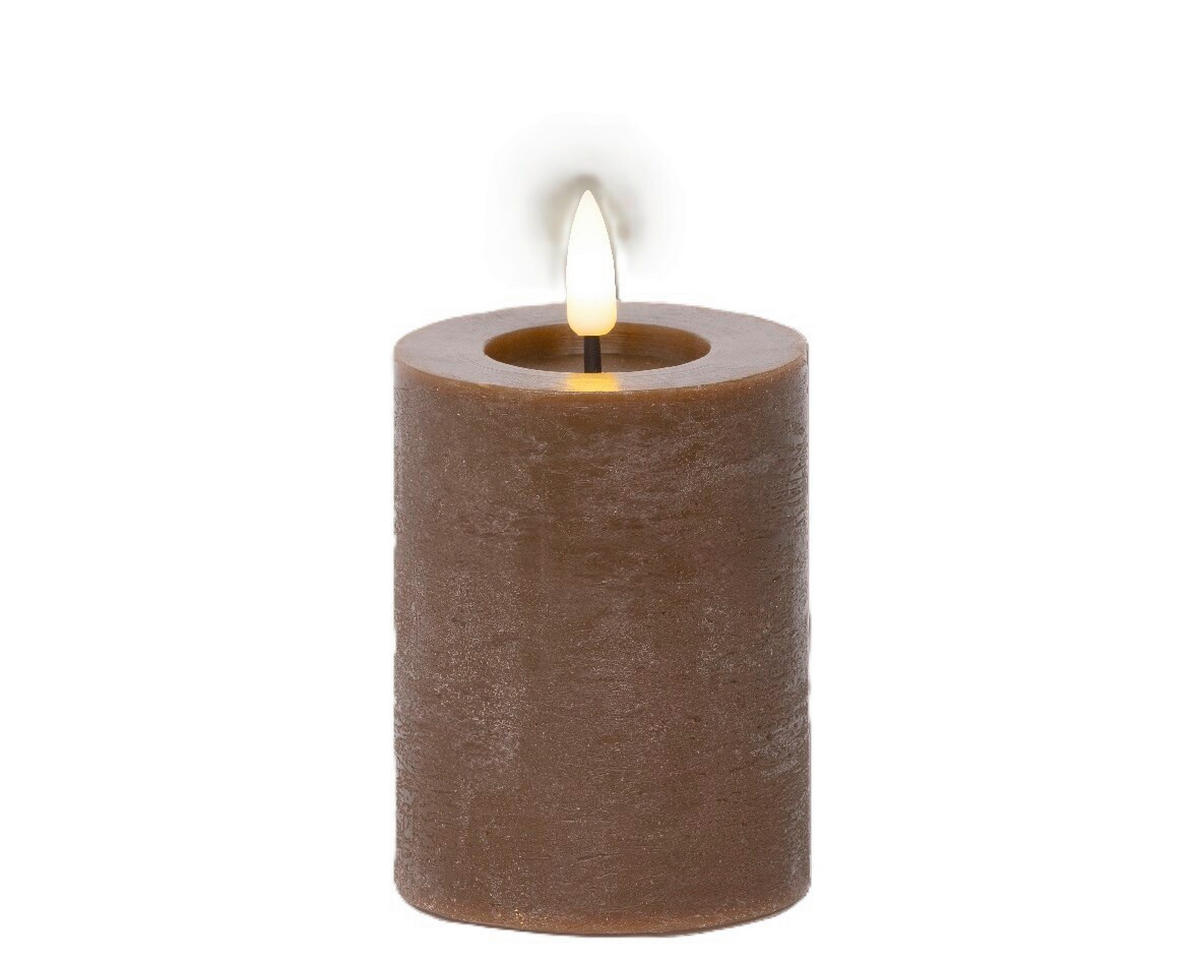 LED-KERZE 7/11,2 cm  - Dunkelbraun, Basics, Kunststoff/Paraffin (7/11,2cm) - Ambia Home