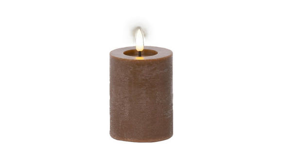 LED-KERZE 7/11,2 cm - Dunkelbraun, Basics, Kunststoff/Paraffin (7/11,2cm) - Ambia Home