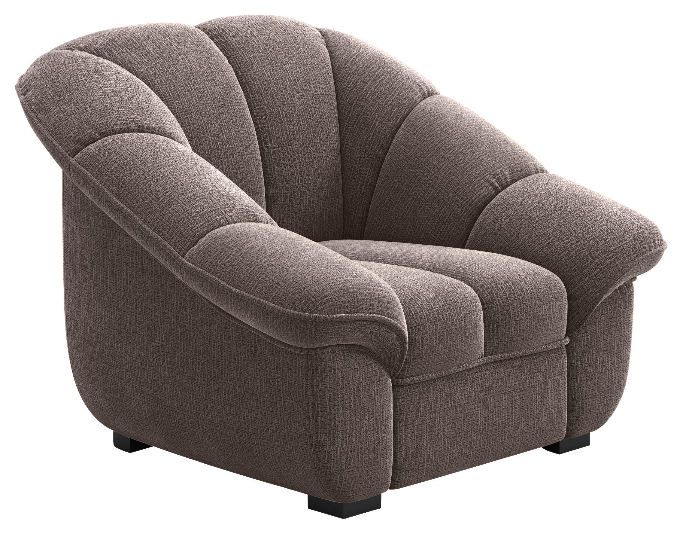 SESSEL in Chenille Braun  - Schwarz/Braun, KONVENTIONELL, Kunststoff/Textil (110/88/104cm) - Welnova