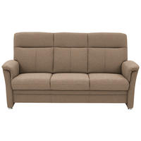 3-SITZER-SOFA Flachgewebe Hellbraun  - Hellbraun/Alufarben, Konventionell, Textil/Metall (194/100/89cm) - Beldomo Comfort
