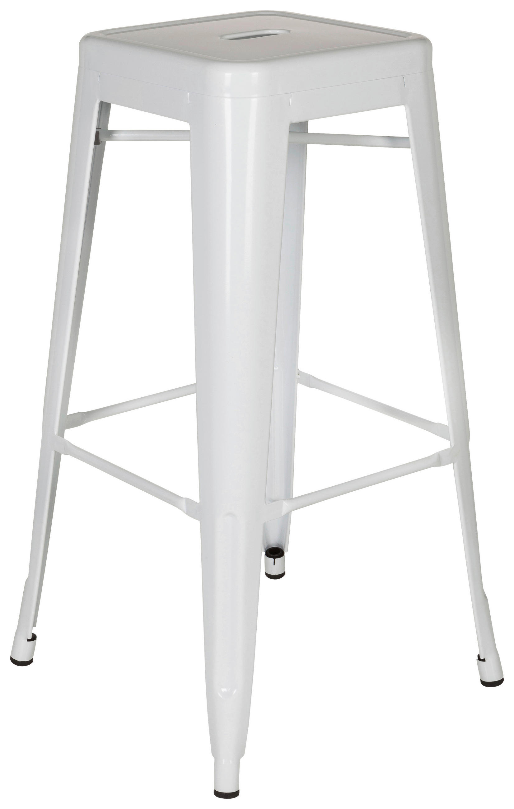 BARHOCKER Weiß Stahl stapelbar - Weiß, Basics, Metall (44/77/44cm) - MID.YOU