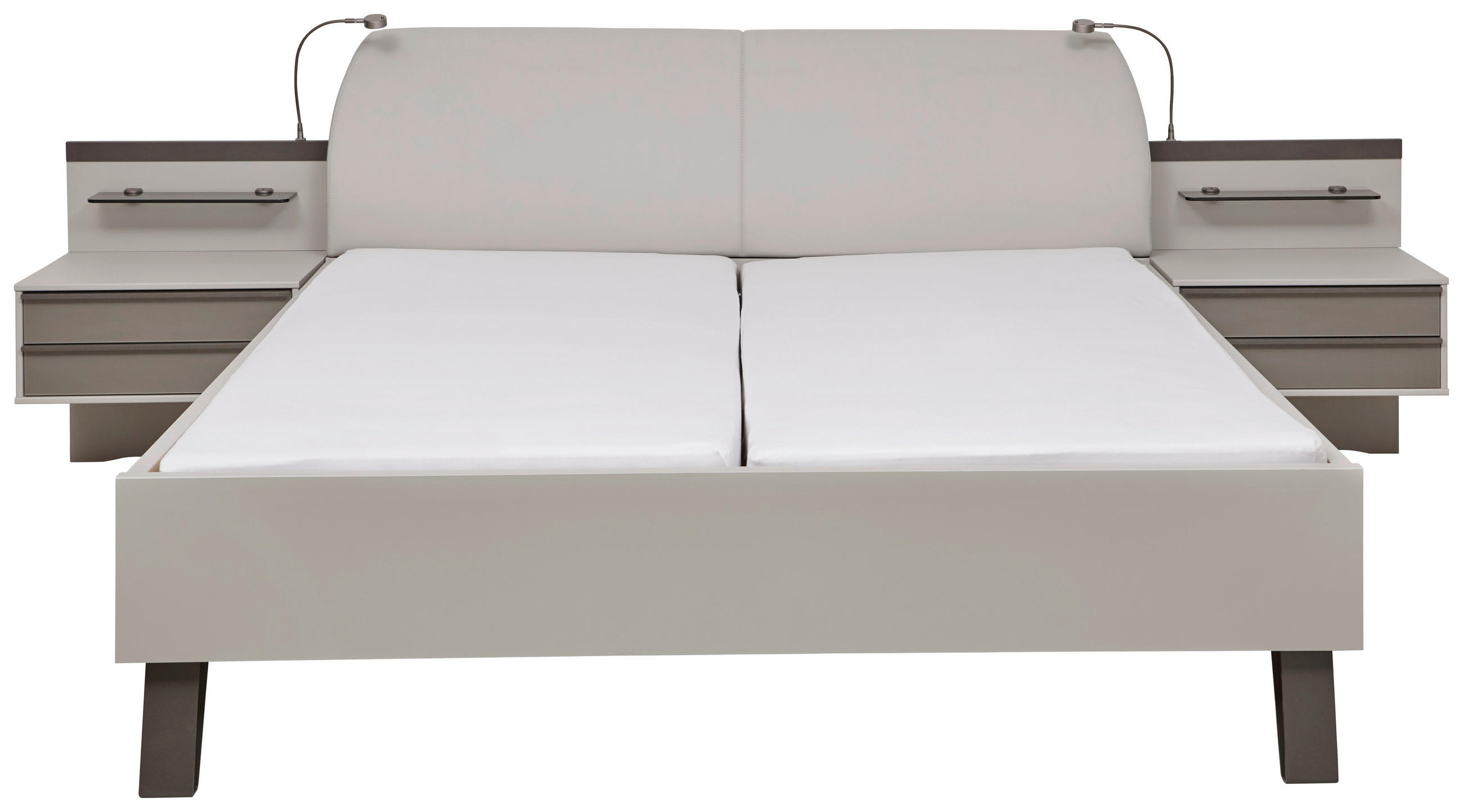 ÁGYSZETT 180/200 cm  barna, szürke  - barna/szürke, Design, faalapú anyag/Üveg (180/200cm) - Dieter Knoll