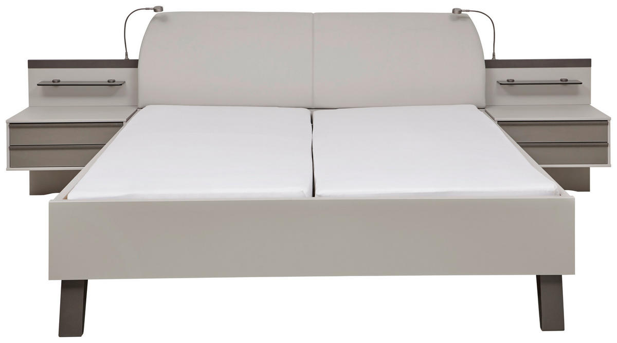 BETTANLAGE 180/200 cm  in Braun, Grau   - Braun/Grau, Design, Glas/Holzwerkstoff (180/200cm) - Dieter Knoll