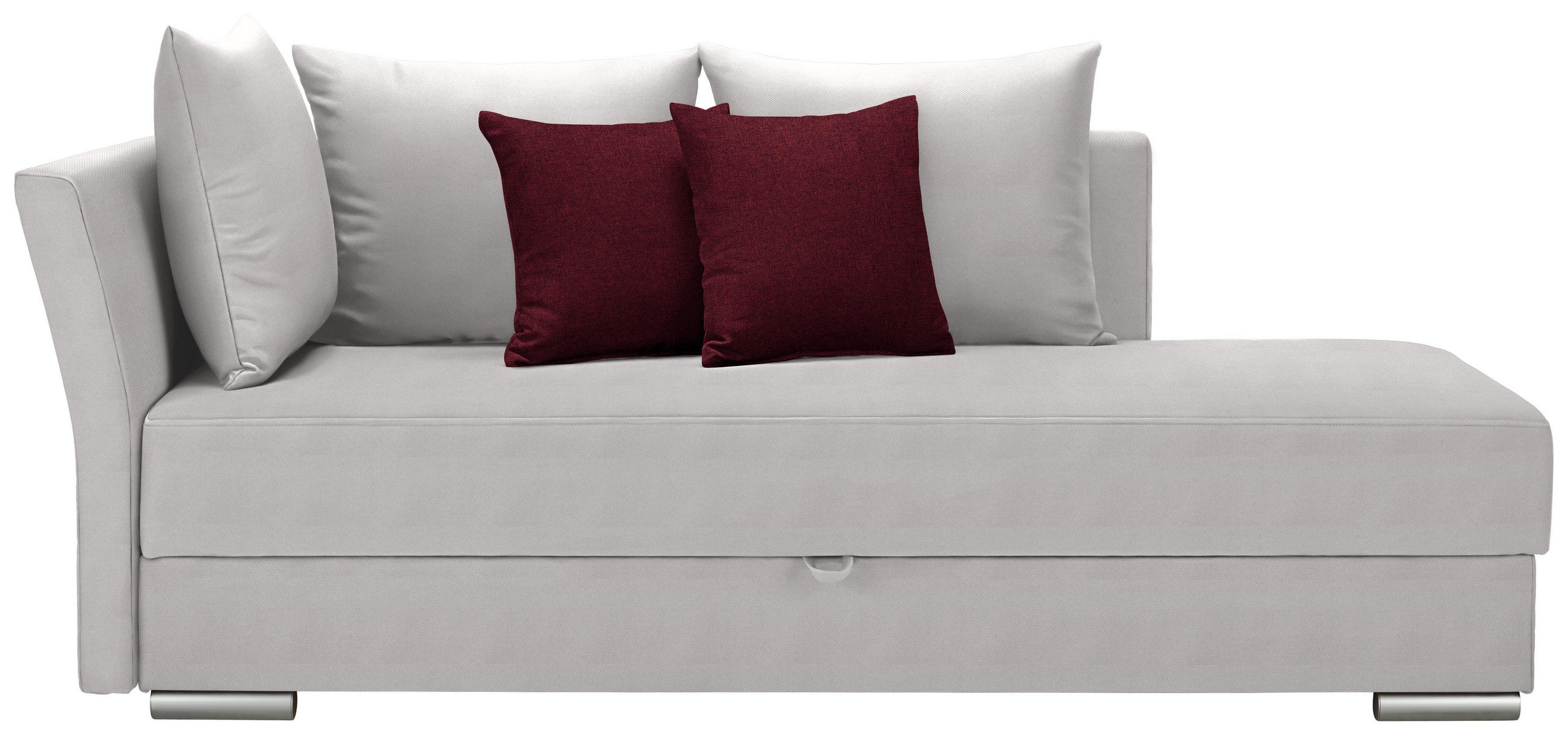 Liege in Textil Rot, Weiß