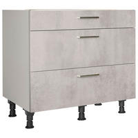 SCHUBKASTENUNTERSCHRANK 90/87/56 cm  in Hellgrau  - Edelstahlfarben/Hellgrau, MODERN, Holzwerkstoff/Metall (90/87/56cm) - Nobilia