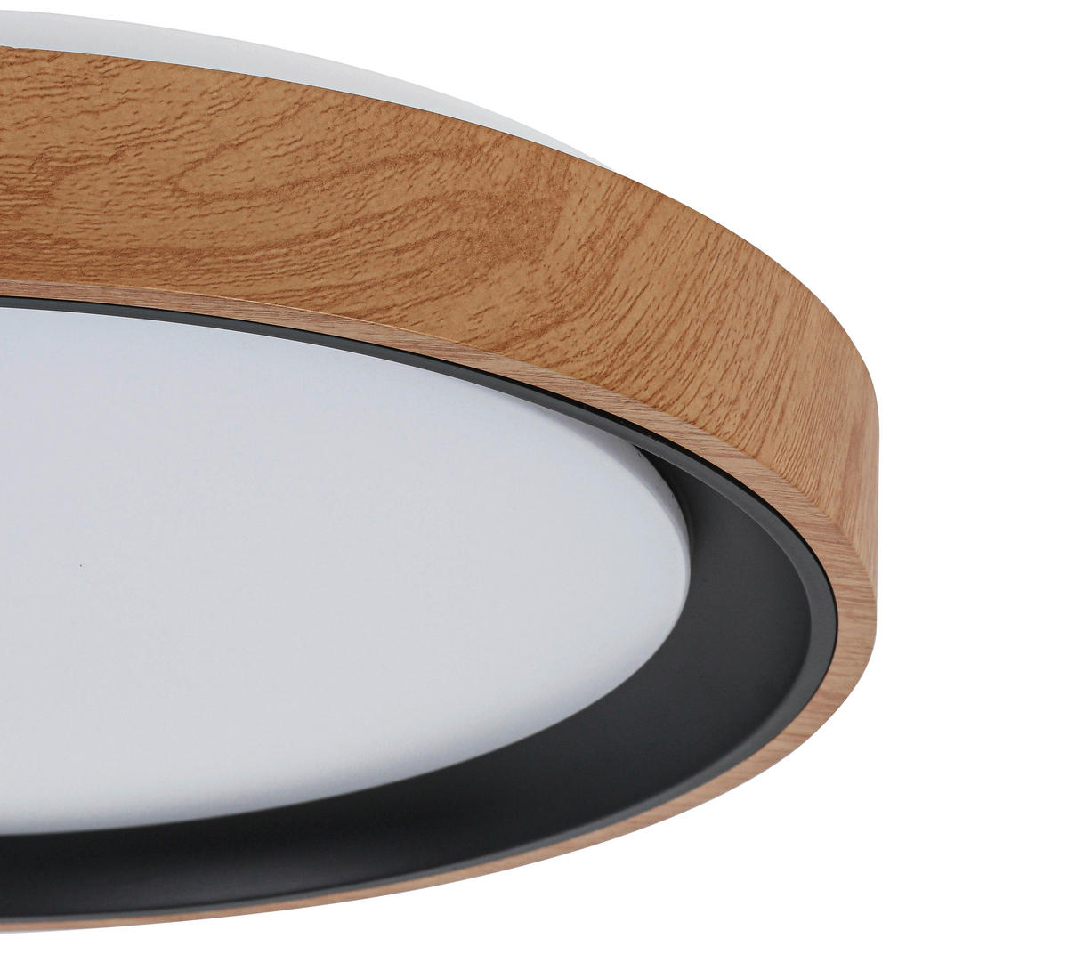 DECKENLEUCHTE 40/7 cm   - Eichefarben/Schwarz, Trend, Kunststoff/Metall (40/7cm) - Novel