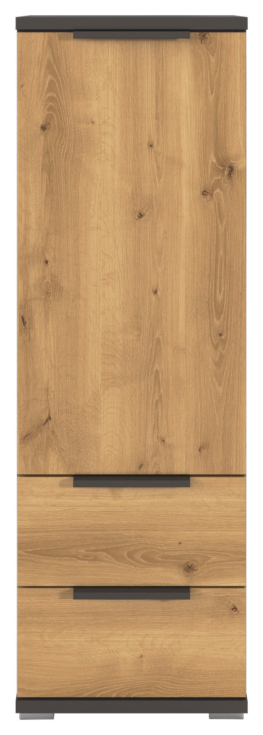 KOMMODE  in 40/122/42 cm  - Eichefarben/Graphitfarben, KONVENTIONELL, Holzwerkstoff/Kunststoff (40/122/42cm) - Xora