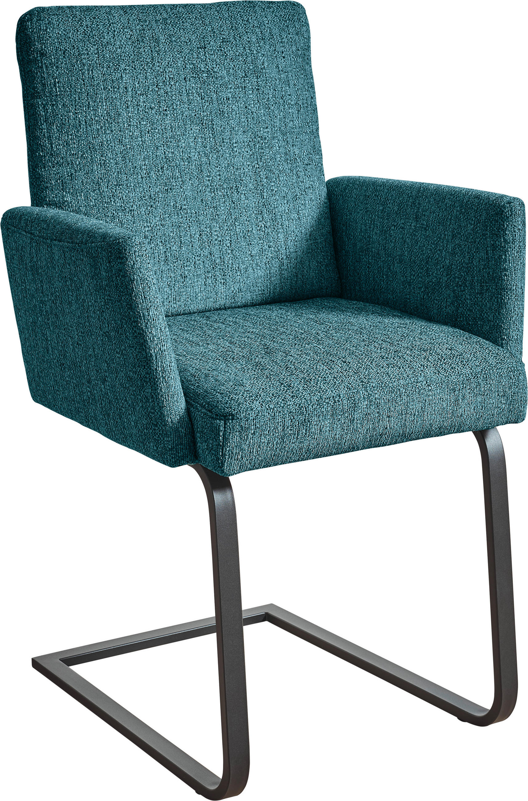 ARMLEHNSTUHL  in Stahl Chenille  - Schwarz/Hellblau, Design, Textil/Metall (56/92/60cm) - Dieter Knoll