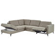 ECKSOFA Dieter Knoll Beigebraun Mikrofaser  - Beigebraun/Schwarz, Design, Textil/Metall (238/269cm) - Dieter Knoll