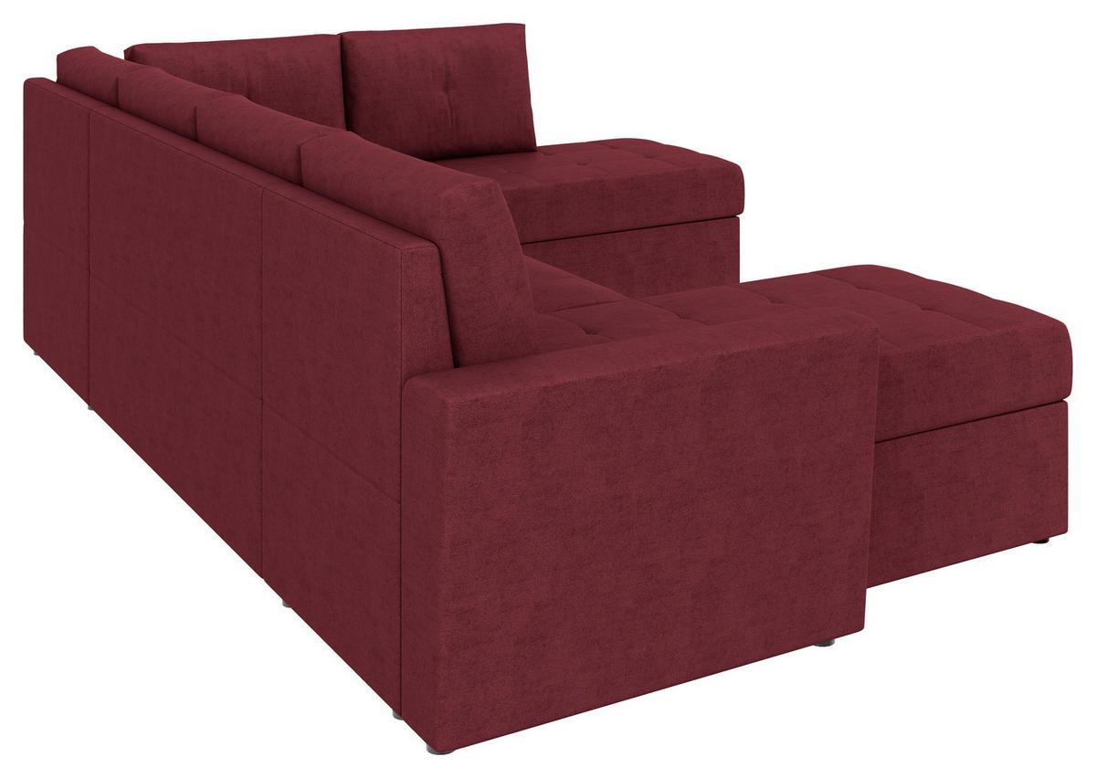 WOHNLANDSCHAFT TERMOLI Rot Jacquard  - Rot/Schwarz, Design, Kunststoff/Textil (155/297/212cm) - MID.YOU