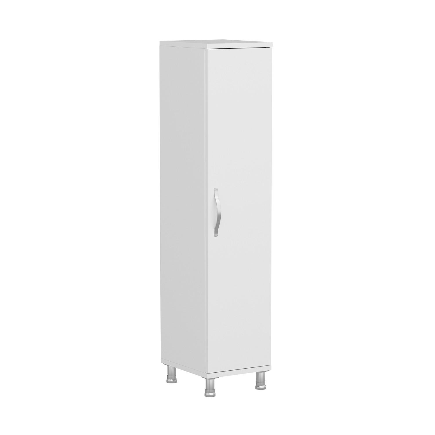 MEHRZWECKSCHRANK 34/130/29 cm  - Weiss/Alufarben, Design, Holz (34/130/29cm) - Livetastic
