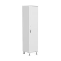 MEHRZWECKSCHRANK 34/130/29 cm  - Weiss/Alufarben, Design, Holz (34/130/29cm) - Livetastic