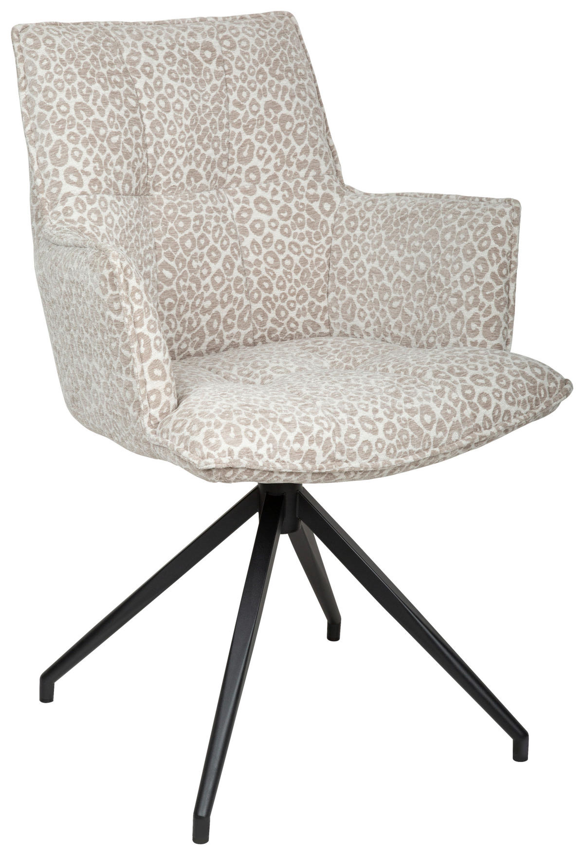 ARMLEHNSTUHL  in Eisen Jacquard  - Taupe/Beige, Design, Textil/Metall (59/89.5/63cm) - Novel