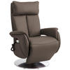 RELAXSESSEL in Leder Graubraun  - Edelstahlfarben/Graubraun, Konventionell, Leder/Metall (78/110/81cm) - Cantus