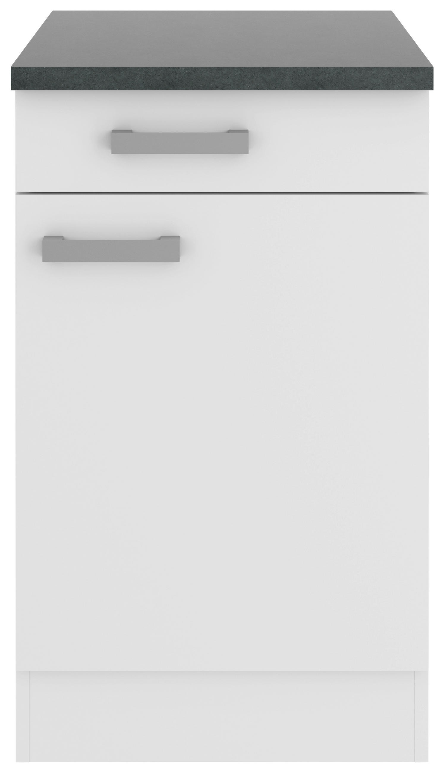 KÜCHENUNTERSCHRANK 50/84,8/60 cm  in Weiß  - Anthrazit/Buchefarben, Basics, Holzwerkstoff/Metall (50/84,8/60cm) - Optifit