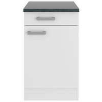 KÜCHENUNTERSCHRANK 50/84,8/60 cm  in Weiß  - Anthrazit/Buchefarben, Basics, Holzwerkstoff/Metall (50/84,8/60cm) - Optifit