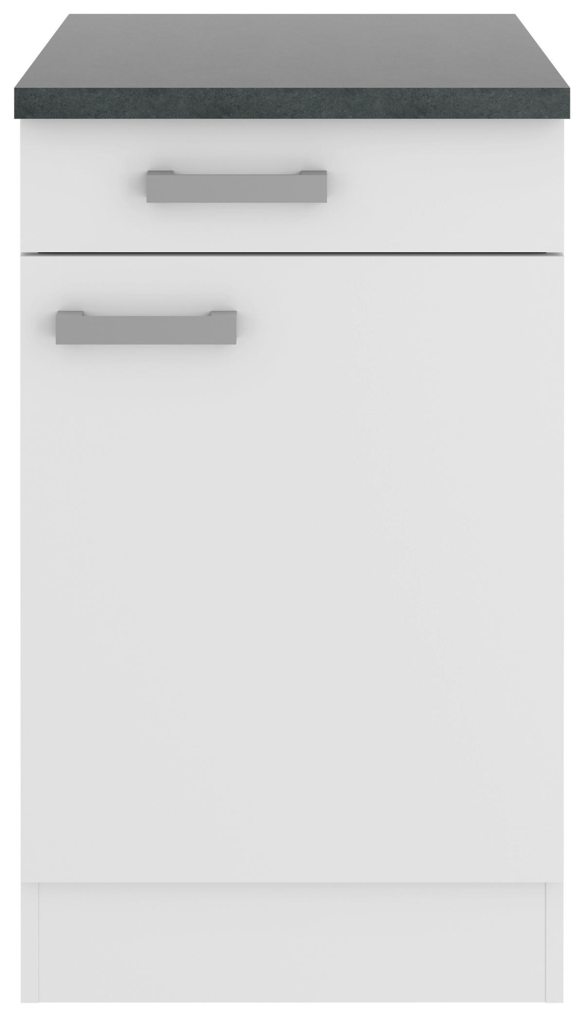 KÜCHENUNTERSCHRANK 50/84,8/60 cm  in Weiß  - Anthrazit/Buchefarben, Basics, Holzwerkstoff/Metall (50/84,8/60cm) - Optifit