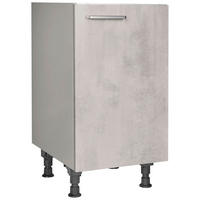 SPÜLENUNTERSCHRANK 45/87/56 cm  in Hellgrau  - Edelstahlfarben/Hellgrau, MODERN, Holzwerkstoff/Metall (45/87/56cm) - Nobilia