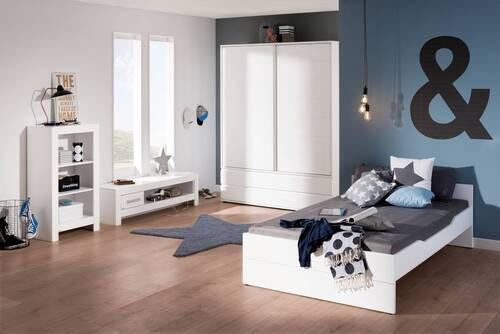 BETT 90/200 cm,  in Weiß,  - Schwarz/Weiß, Design, Kunststoff (90/200cm) - Paidi