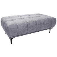 HOCKER Velours Hellgrau  - Hellgrau/Schwarz, Design, Textil/Metall (131/47/71cm) - Stylife