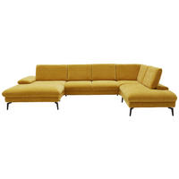 WOHNLANDSCHAFT in Webstoff Currygelb  - Currygelb/Schwarz, Design, Textil/Metall (157/354/208cm) - Dieter Knoll