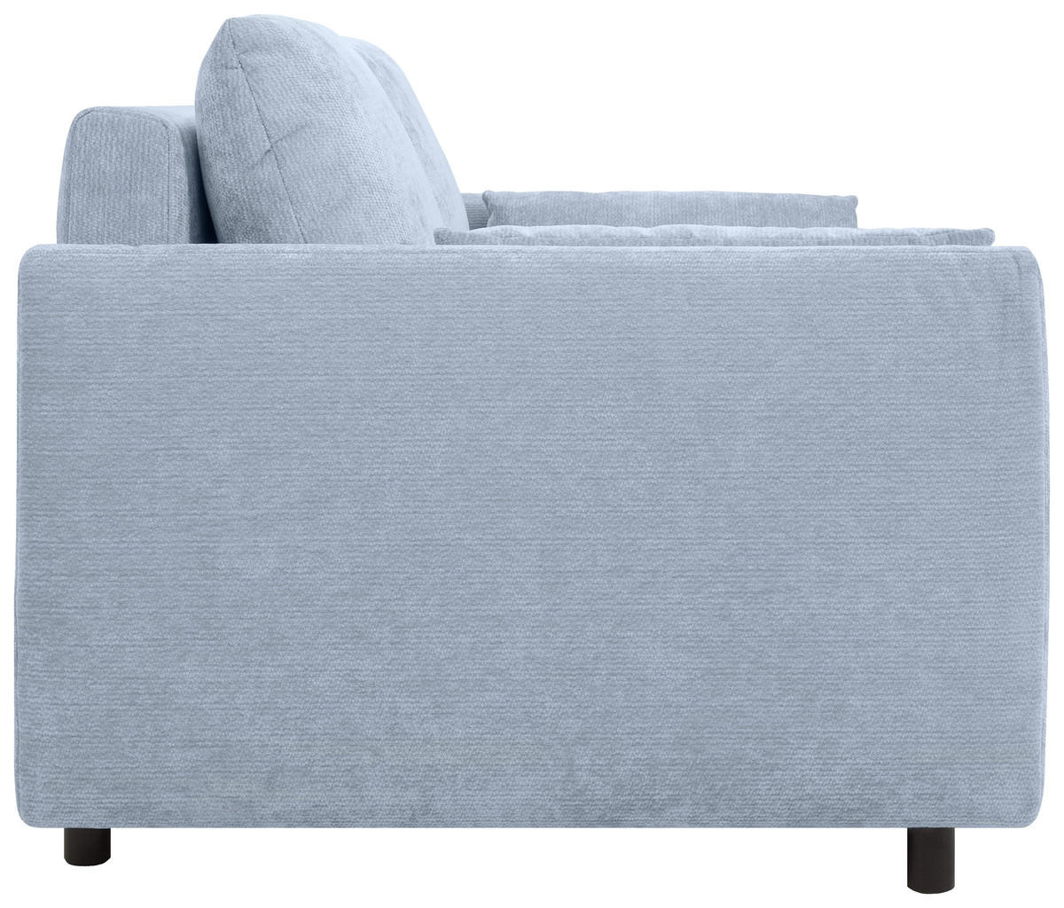 SCHLAFSOFA Chenille Hellblau  - Schwarz/Hellblau, KONVENTIONELL, Kunststoff/Textil (161/90/108cm) - Carryhome